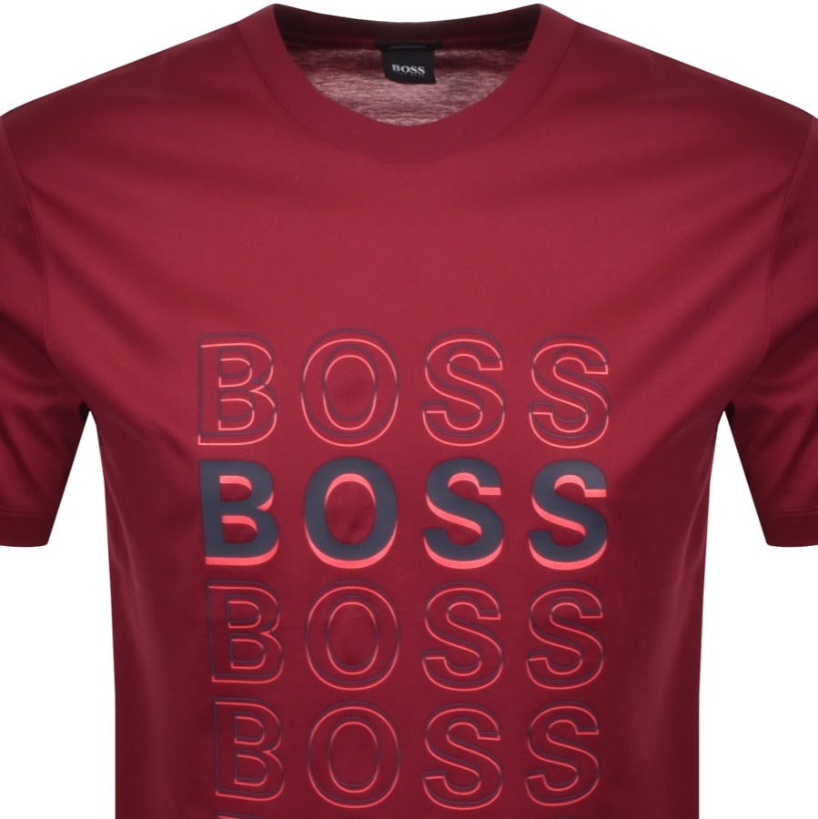 Alternative Image for ProductBOSS Crew Neck Tiburt Logo T Shirt Burgundy2